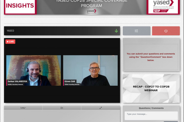  Uluslararası Yatırımcılar Derneği (YASED) COP28 Özel Yayın Programı